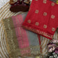 Goldy Silk Printed Saree with Zari & Sequins Embroidery