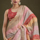 Goldy Silk Printed Saree with Zari & Sequins Embroidery