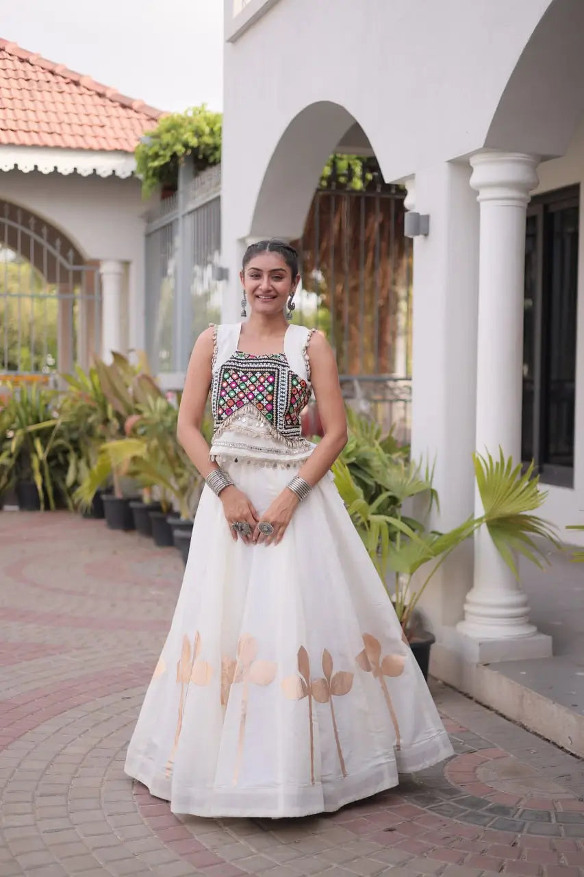 Gota Patti Mirror Crop Lehenga