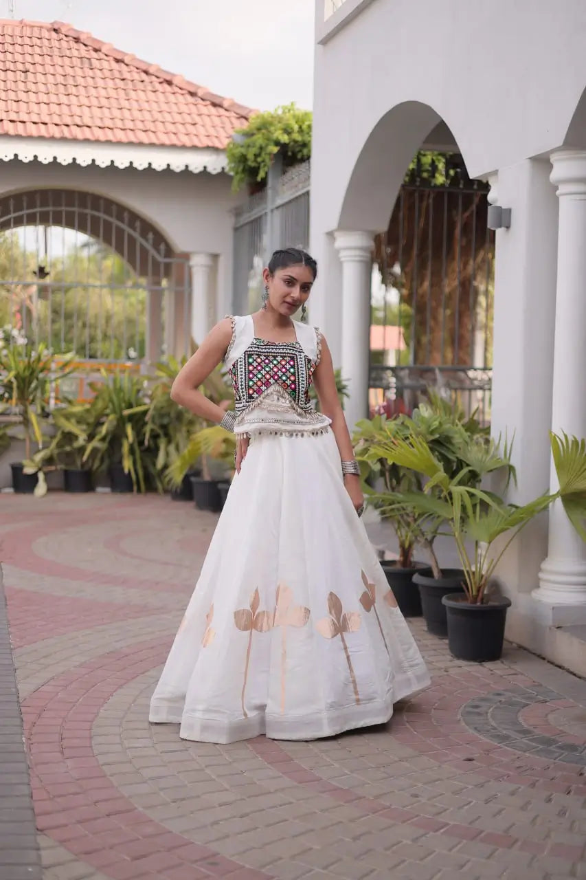 Gota Patti Mirror Crop Lehenga