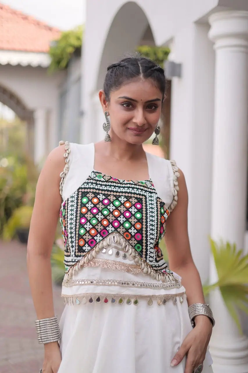 Gota Patti Mirror Crop Lehenga