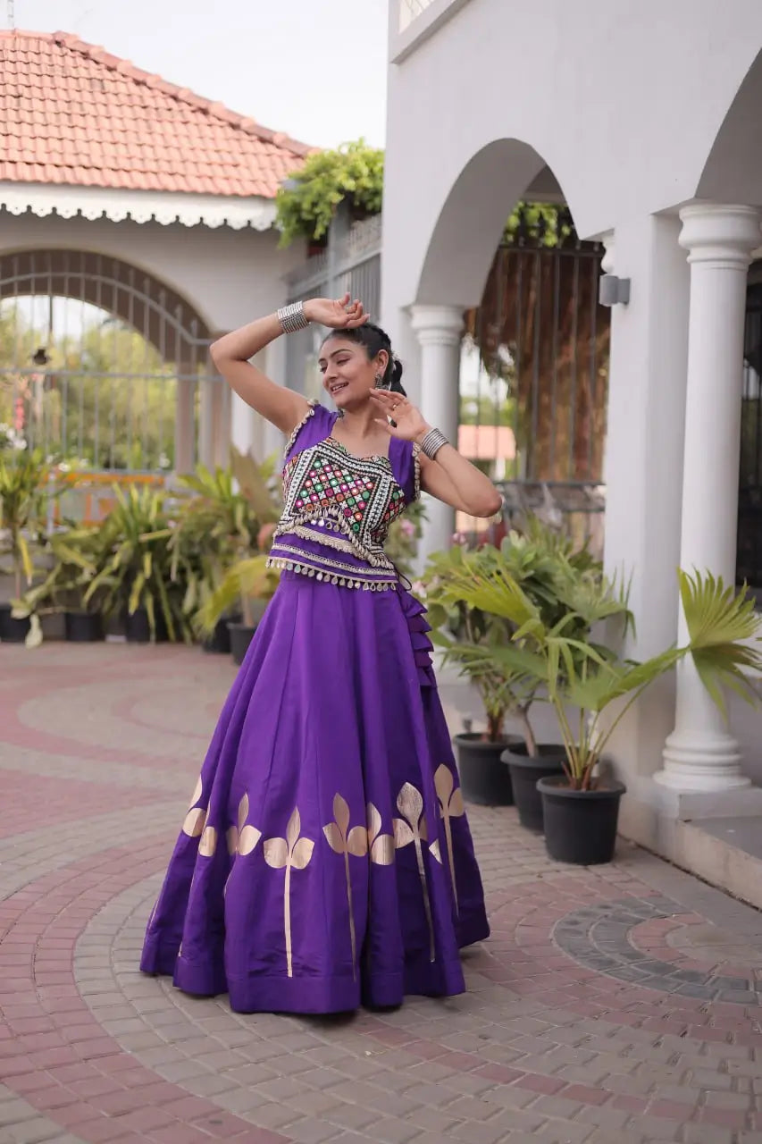 Gota Patti Mirror Crop Lehenga