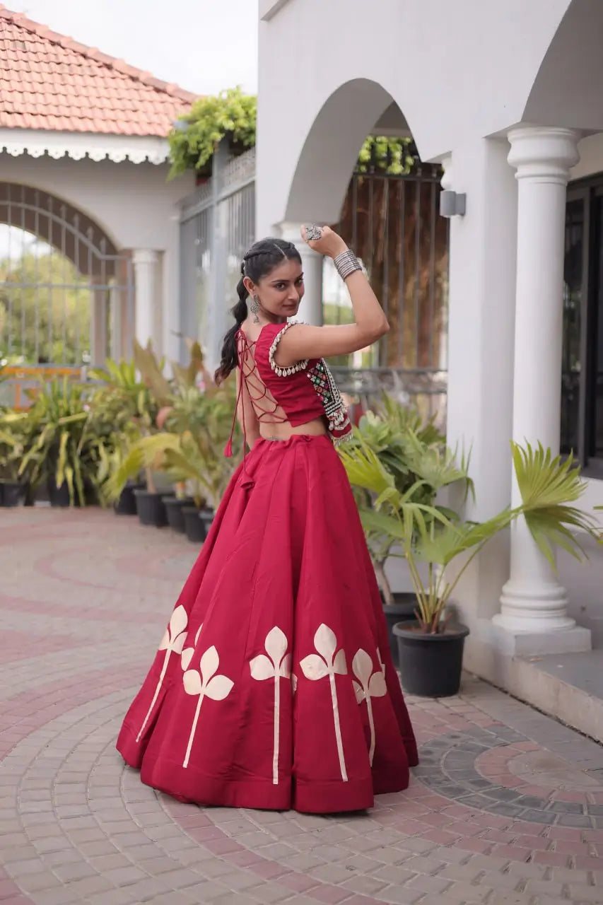 Gota Patti Mirror Crop Lehenga