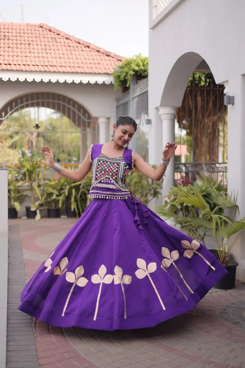 Gota Patti Mirror Crop Lehenga