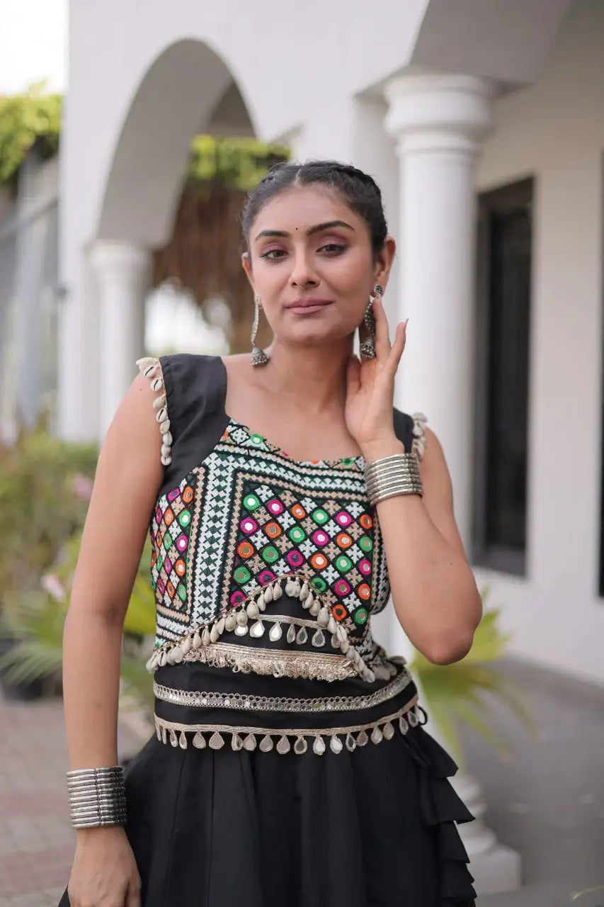 Gota Patti Mirror Crop Lehenga