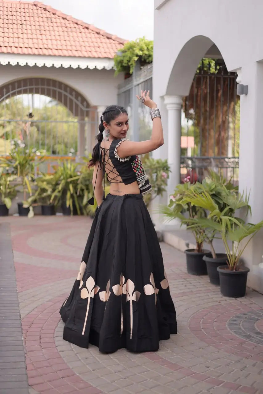 Gota Patti Mirror Crop Lehenga