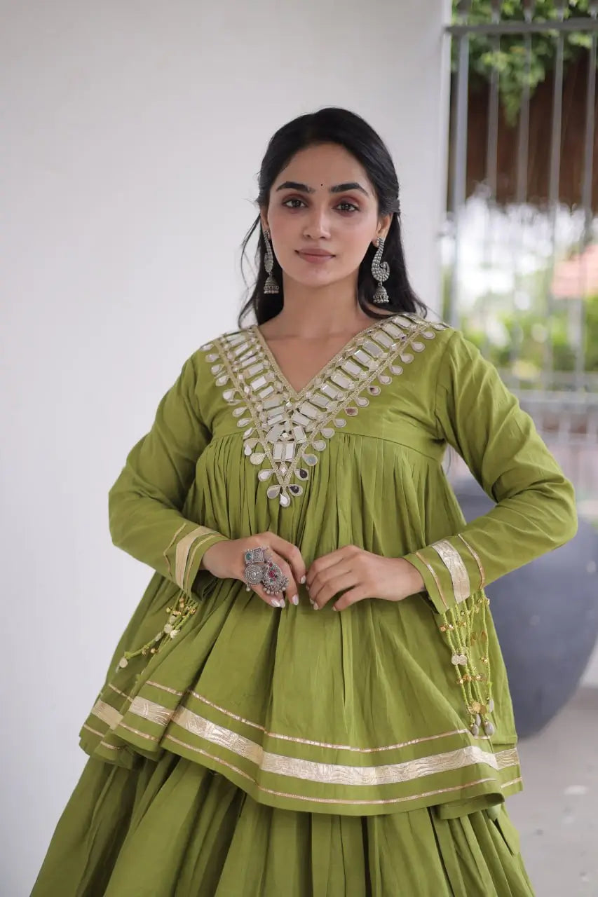Gota Patti Peplum Lehenga