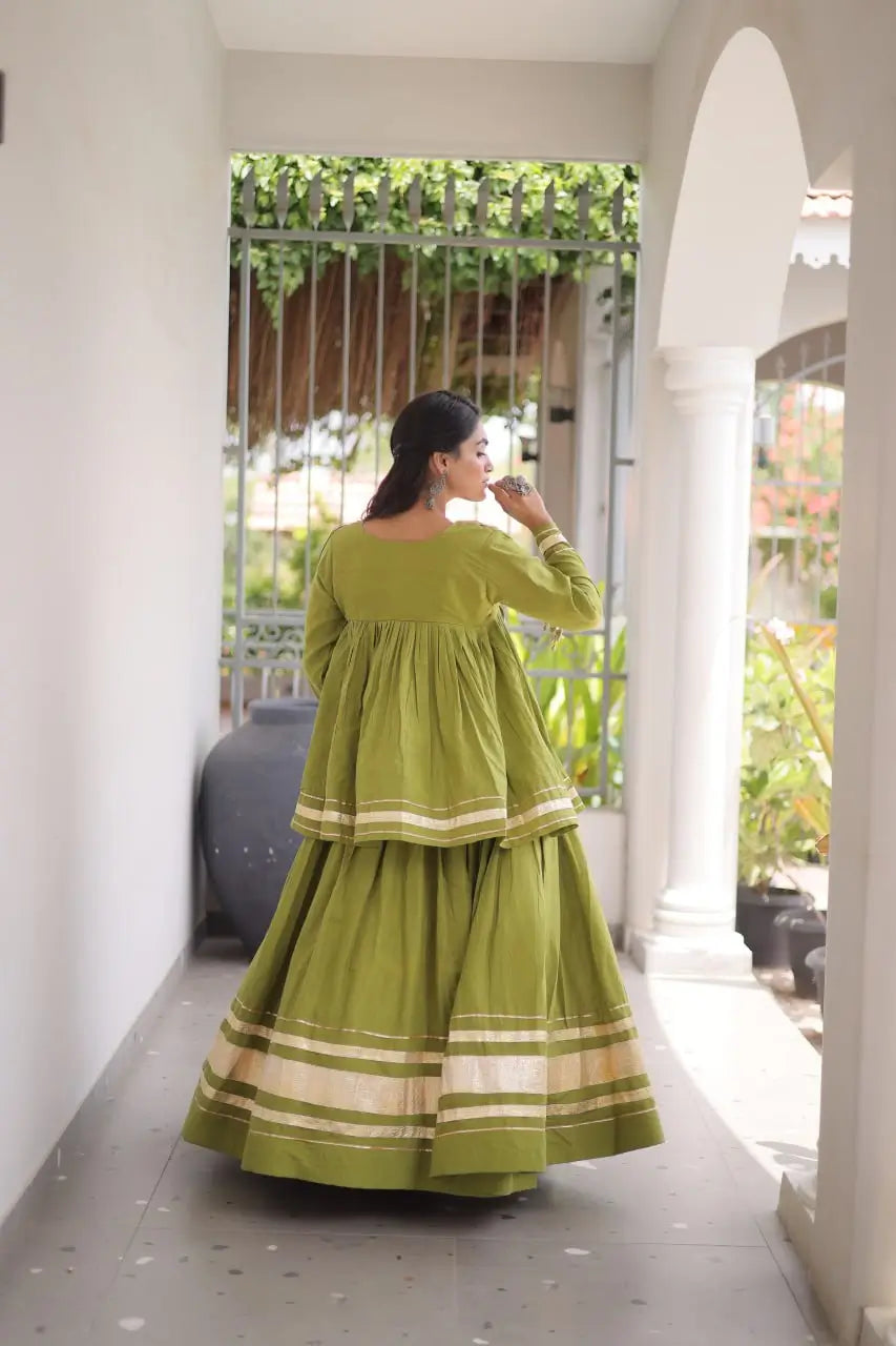 Gota Patti Peplum Lehenga