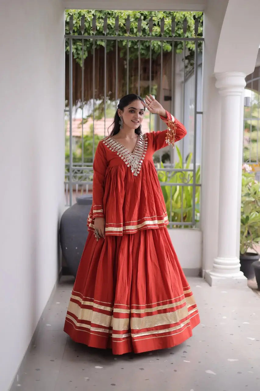 Gota Patti Peplum Lehenga