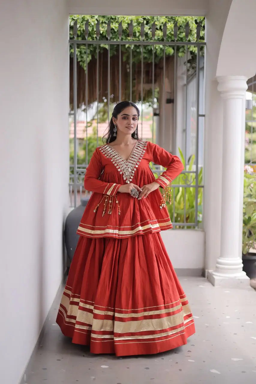 Gota Patti Peplum Lehenga