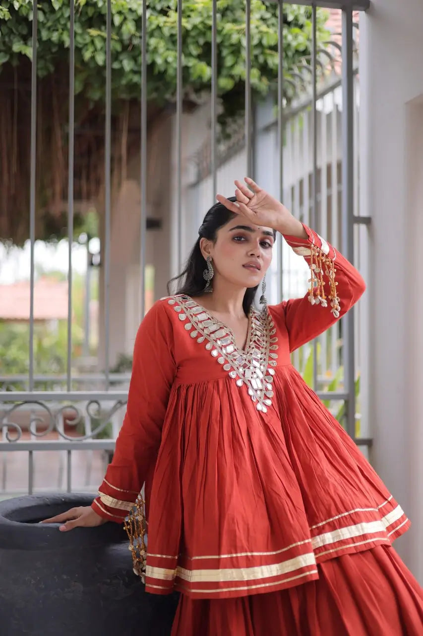 Gota Patti Peplum Lehenga