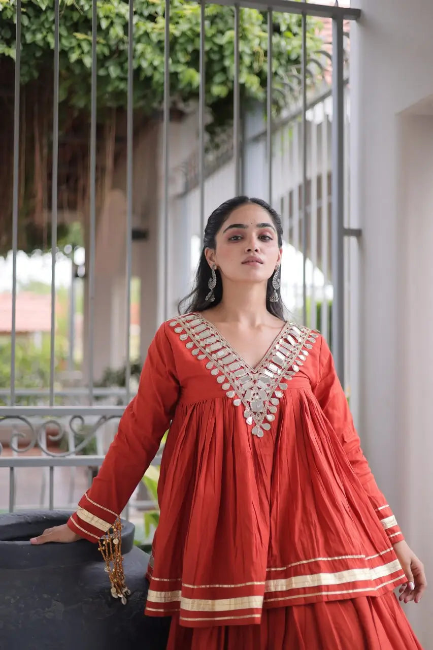 Gota Patti Peplum Lehenga