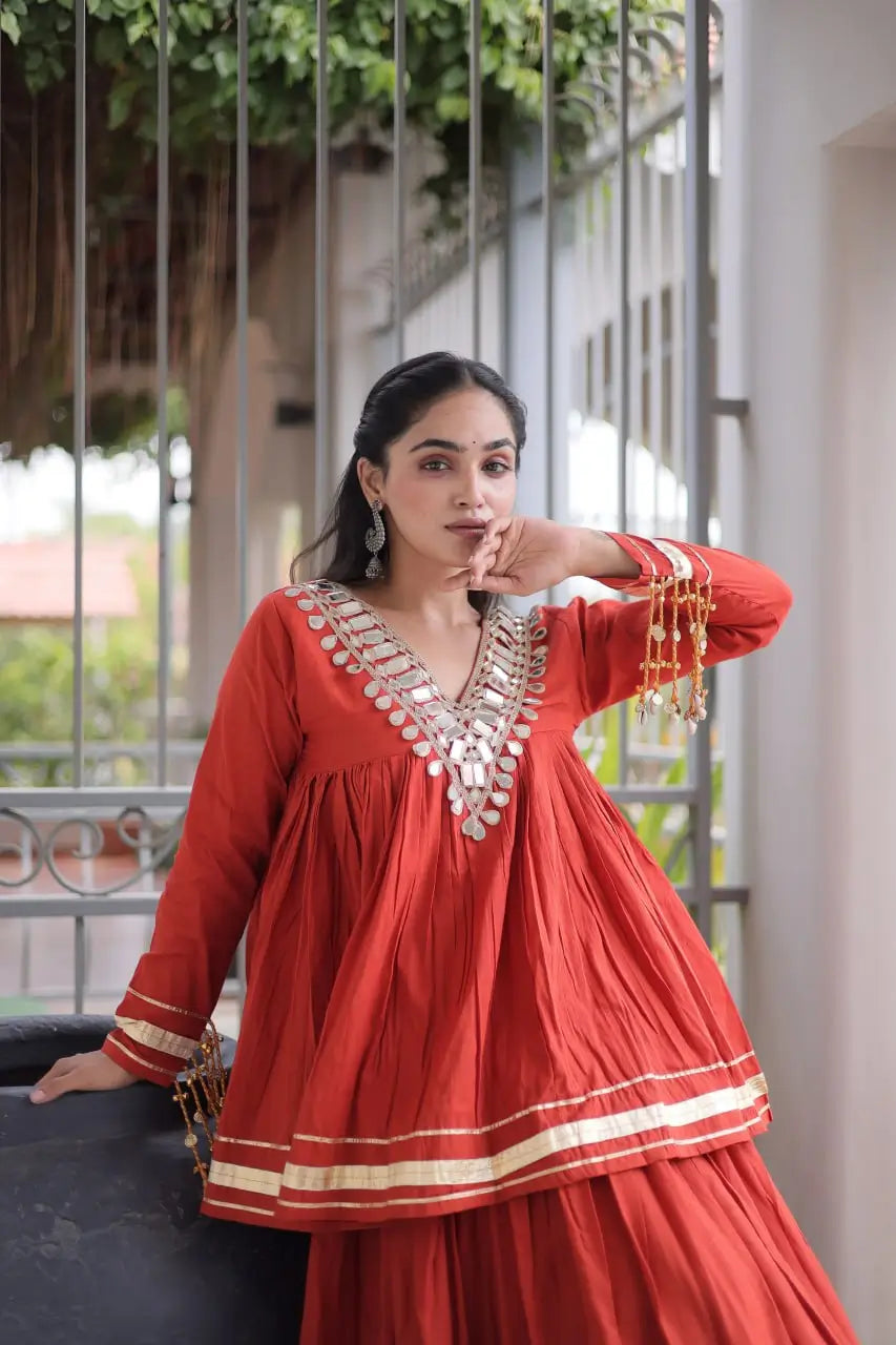 Gota Patti Peplum Lehenga