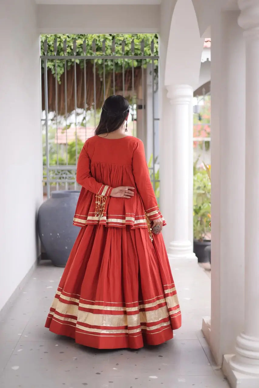 Gota Patti Peplum Lehenga