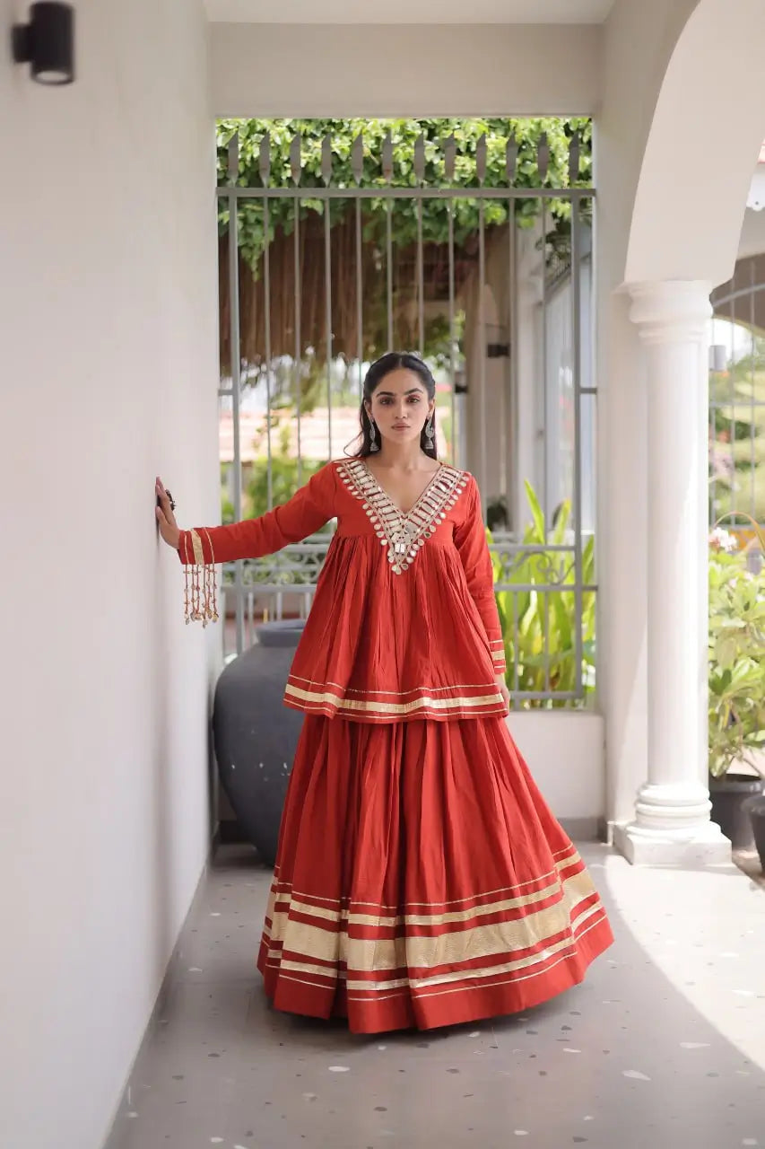 Gota Patti Peplum Lehenga