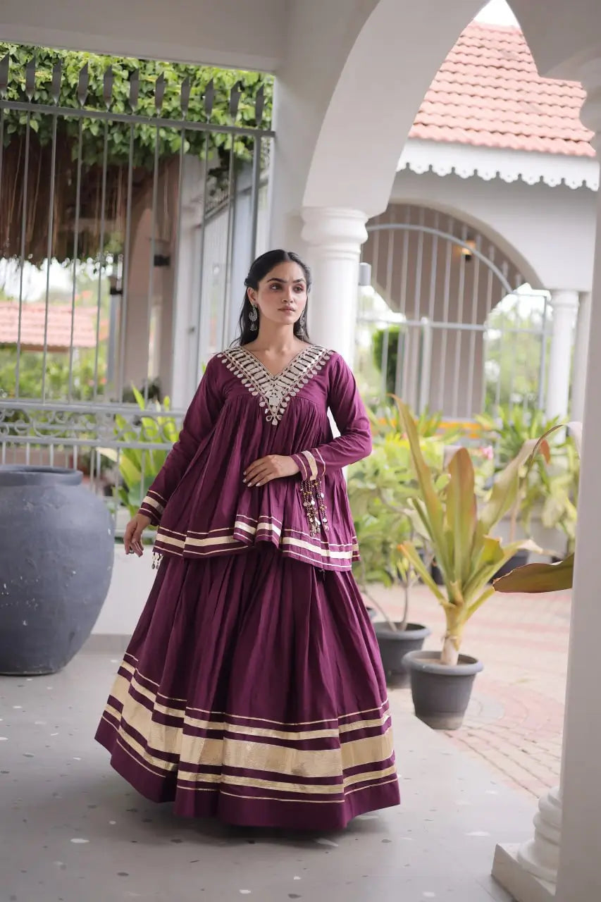 Gota Patti Peplum Lehenga