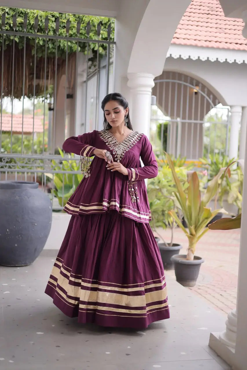 Gota Patti Peplum Lehenga