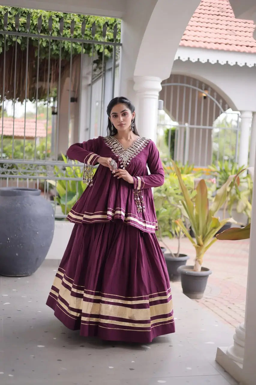 Gota Patti Peplum Lehenga