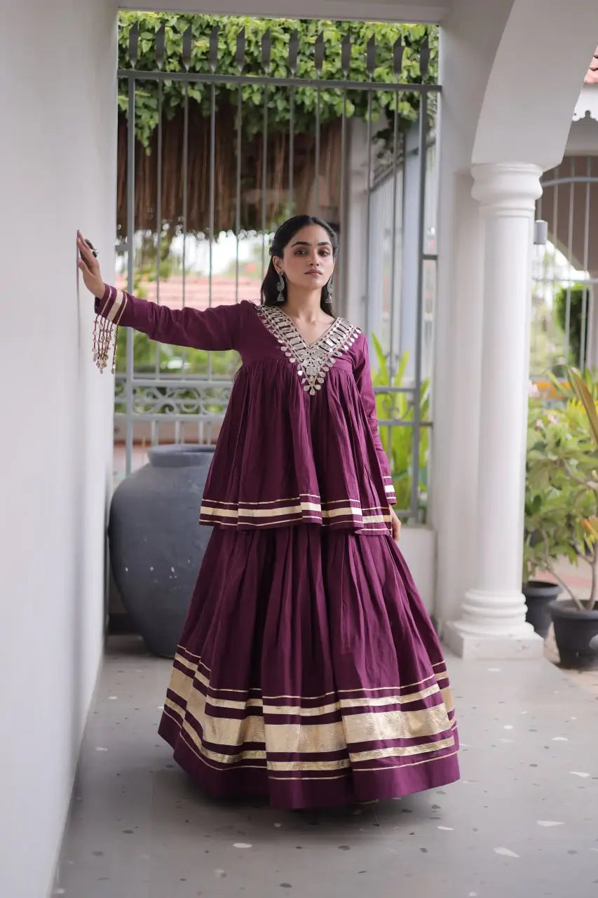 Gota Patti Peplum Lehenga