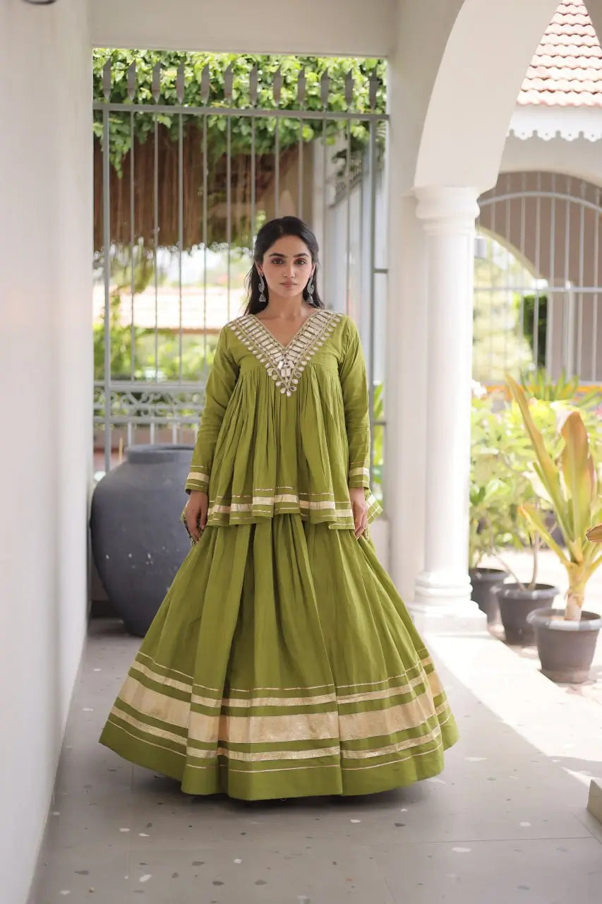 Gota Patti Peplum Lehenga