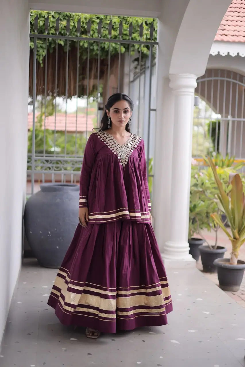 Gota Patti Peplum Lehenga