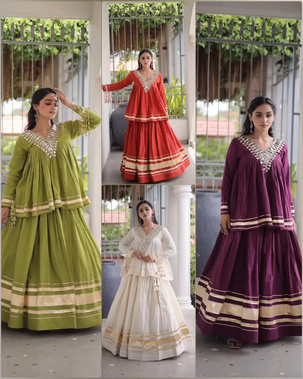 Gota Patti Peplum Lehenga