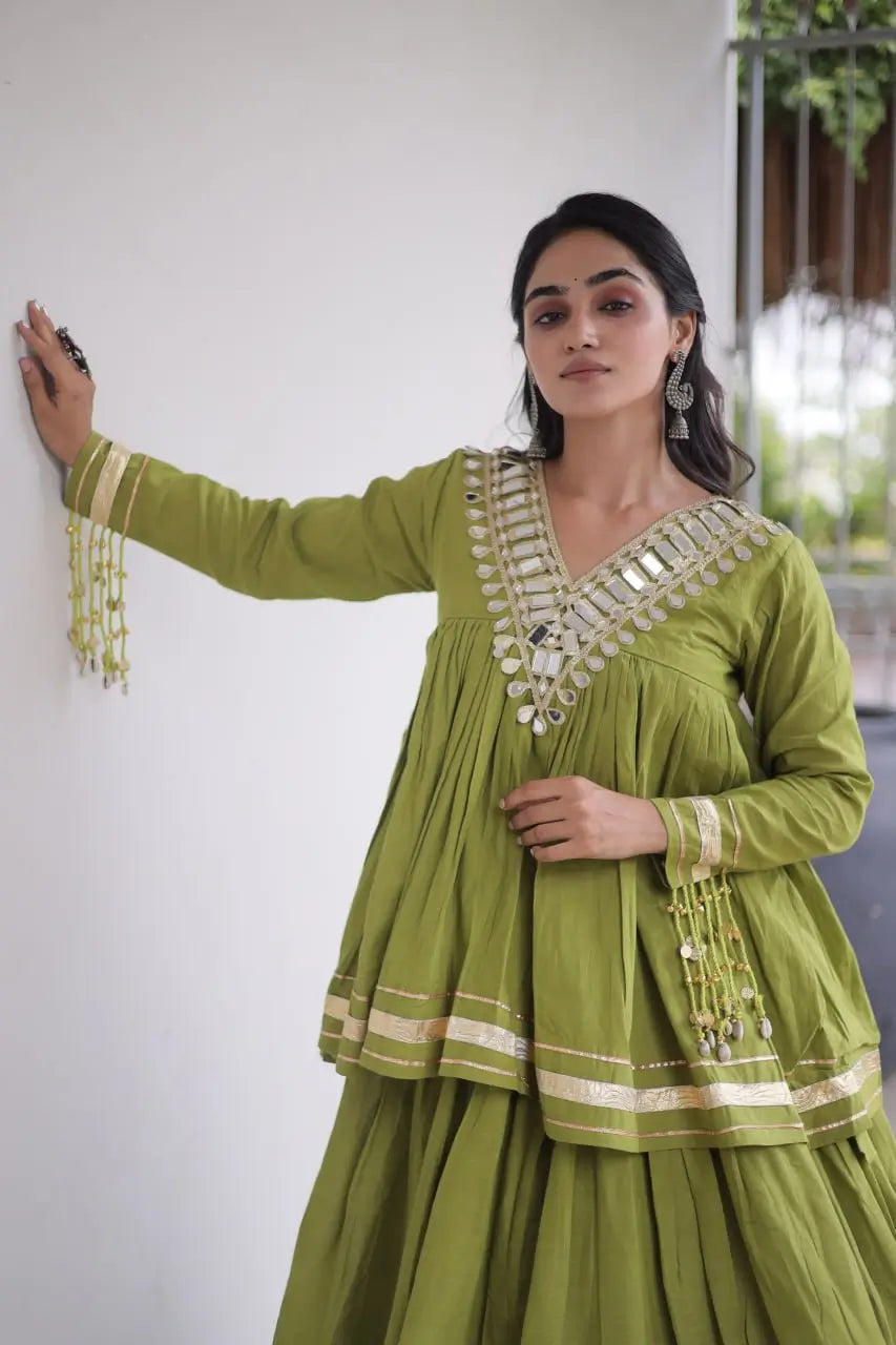 Gota Patti Peplum Lehenga