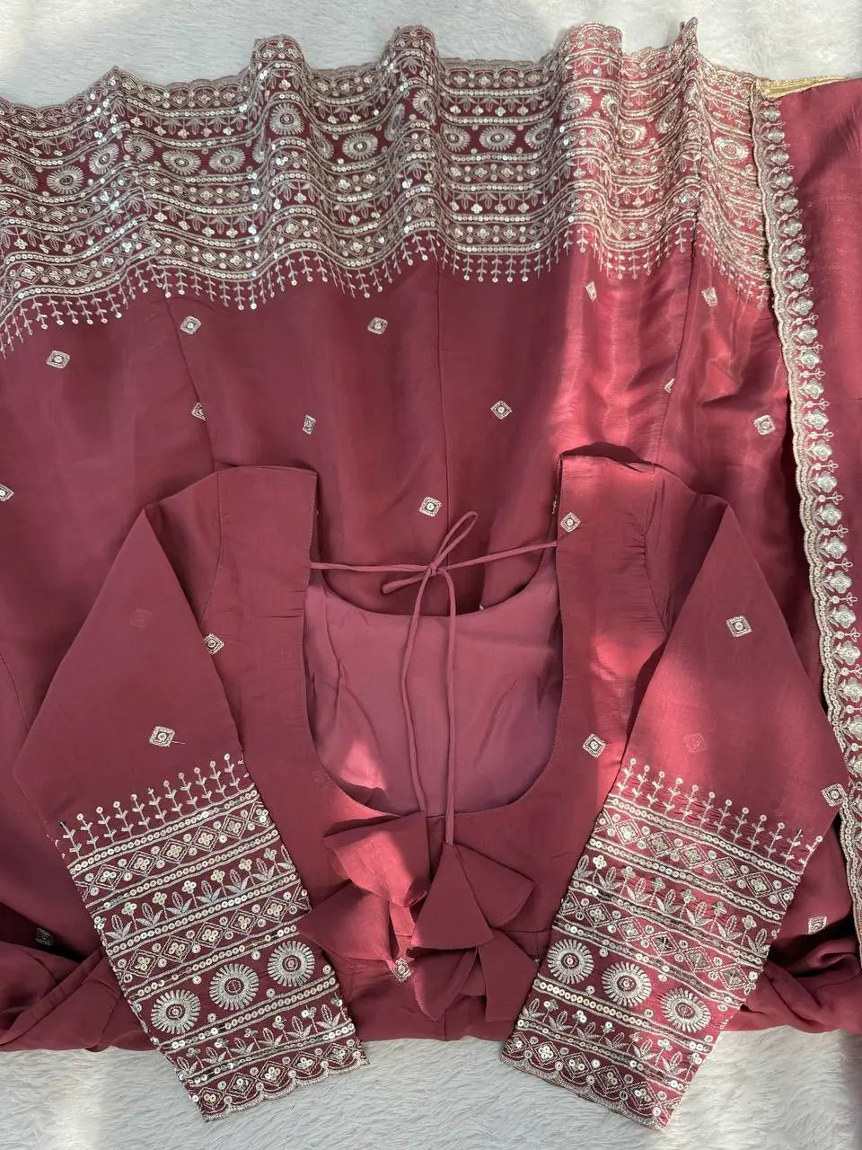 Graceful Chanderi Silk Anarkali Gown Set for Festive and Wedding Wear
