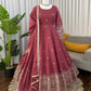 Graceful Chanderi Silk Anarkali Gown Set for Festive and Wedding Wear