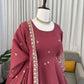 Graceful Chanderi Silk Anarkali Gown Set for Festive and Wedding Wear