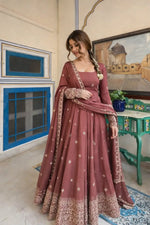 Graceful Chanderi Silk Anarkali Gown Set for Festive and Wedding Wear