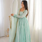 Graceful Faux Fabric Anarkali Suit Set with Dupatta for Festive and Occasion Wear