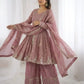 Graceful Fendy Silk Peplum Sharara Set for Festive and Wedding Wear