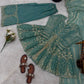 Graceful Fendy Silk Peplum Sharara Set for Festive and Wedding Wear