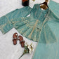 Graceful Fendy Silk Peplum Sharara Set for Festive and Wedding Wear