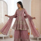 Graceful Fendy Silk Peplum Sharara Set for Festive and Wedding Wear