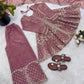 Graceful Fendy Silk Peplum Sharara Set for Festive and Wedding Wear