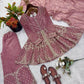 Graceful Fendy Silk Peplum Sharara Set for Festive and Wedding Wear