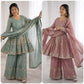 Graceful Fendy Silk Peplum Sharara Set for Festive and Wedding Wear