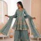 Graceful Fendy Silk Peplum Sharara Set for Festive and Wedding Wear
