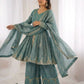 Graceful Fendy Silk Peplum Sharara Set for Festive and Wedding Wear