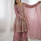 Graceful Fendy Silk Peplum Sharara Set for Festive and Wedding Wear