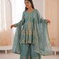 Graceful Fendy Silk Peplum Sharara Set for Festive and Wedding Wear