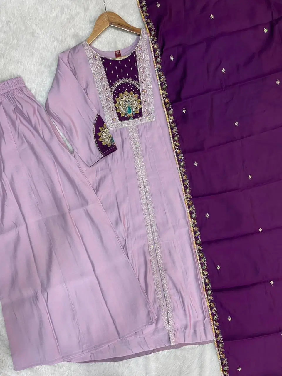 Graceful Roman Silk Anarkali Kurti Set for Festive and Wedding Wear