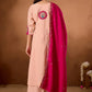 Graceful Roman Silk Anarkali Kurti Set for Festive and Wedding Wear