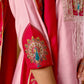 Graceful Roman Silk Anarkali Kurti Set for Festive and Wedding Wear