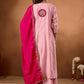 Graceful Roman Silk Anarkali Kurti Set for Festive and Wedding Wear