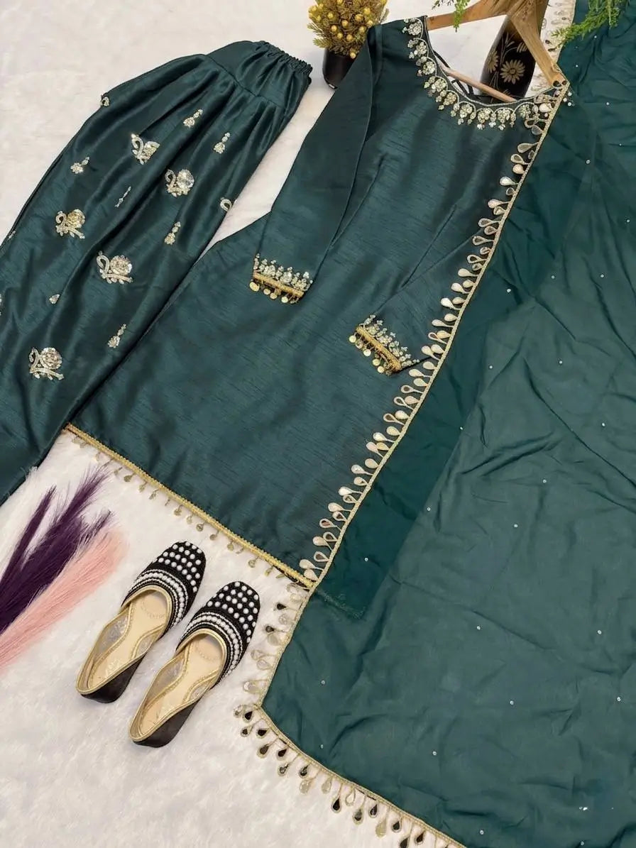 Green Coin Farshi Suit