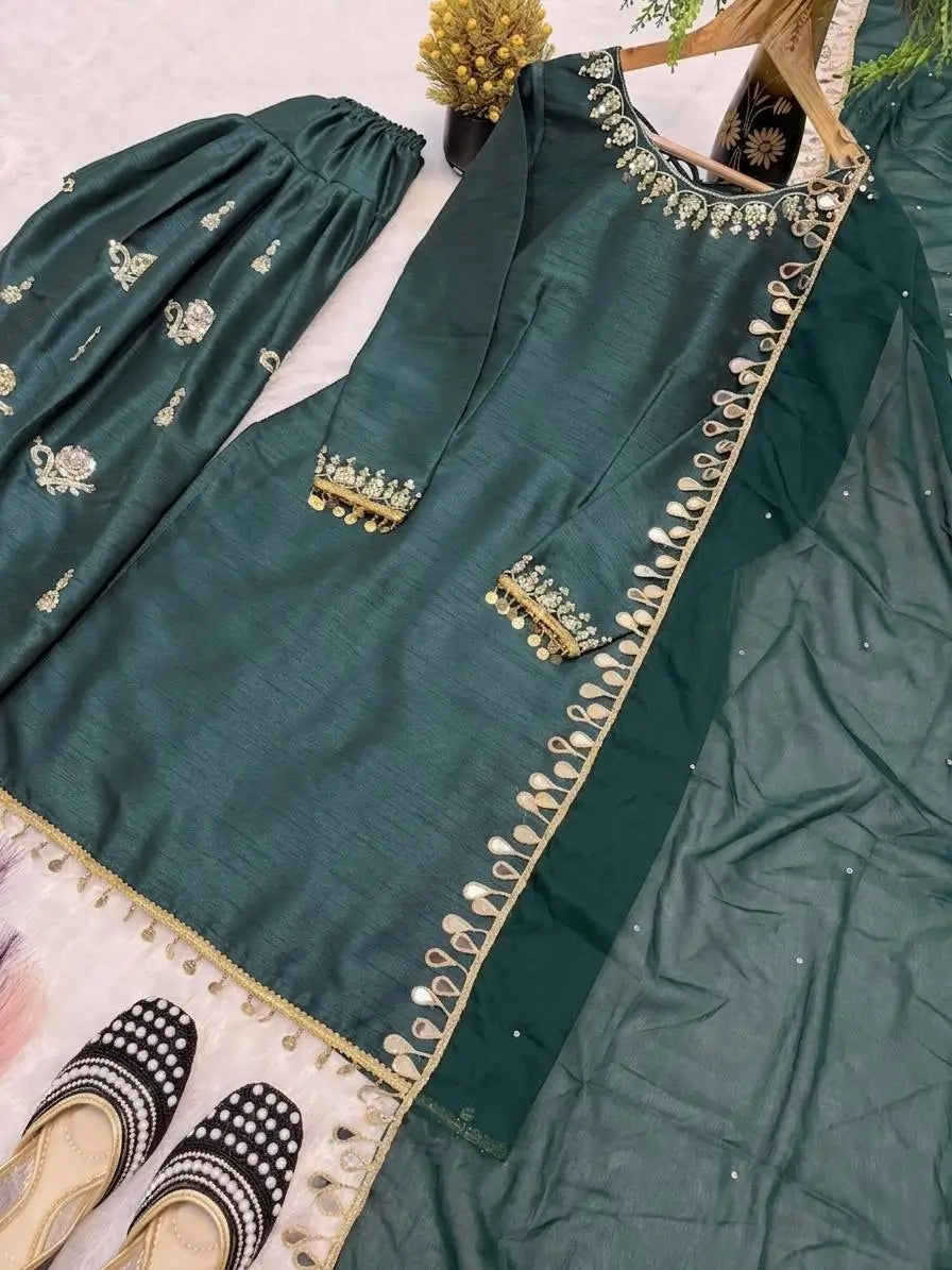 Green Coin Farshi Suit
