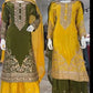 Green Yellow Crepe Kurta Palazzo Set